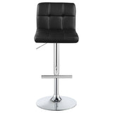 Lenny Black Faux Leather Adjustable Bar Stool, Set of 2 - Bar Stools available at Alpine Outlets in Denver