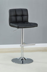 Lenny Black Faux Leather Adjustable Bar Stool, Set of 2 - Bar Stools available at Alpine Outlets in Denver