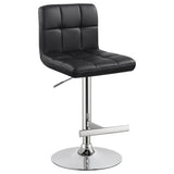 Lenny Black Faux Leather Adjustable Bar Stool, Set of 2 - Bar Stools available at Alpine Outlets in Denver
