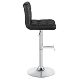 Lenny Black Faux Leather Adjustable Bar Stool, Set of 2 - Bar Stools available at Alpine Outlets in Denver