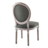 Light Gray Button Tufted Oval Back Vintage French Dining Side Chair - Dining Chairs available at Alpine Outlets in Denver