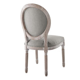 Light Gray Button Tufted Oval Back Vintage French Dining Side Chair - Dining Chairs available at Alpine Outlets in Denver