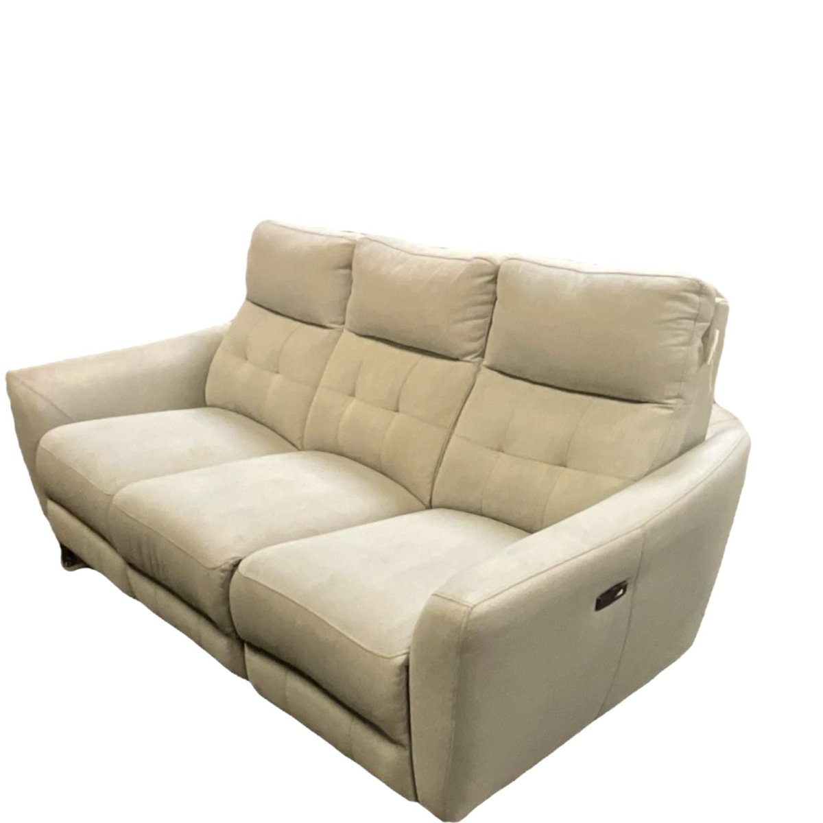 Light Grey Sofa Recliner with USB Charging - available at Alpine Outlets in Denver