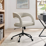 Linen Upholstered Office Chair – Barrel Back Design - Workspace - Alpine Outlets
