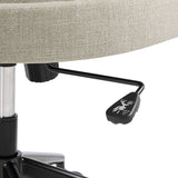 Linen Upholstered Office Chair – Barrel Back Design - Workspace - Alpine Outlets