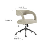 Linen Upholstered Office Chair – Barrel Back Design - Workspace - Alpine Outlets