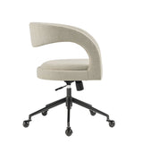 Linen Upholstered Office Chair – Barrel Back Design - Workspace - Alpine Outlets