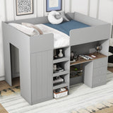 Loft Bed With Built In Wardrobe, Desk, Shelves, And Drawers - Loft Beds available at Alpine Outlets in Denver