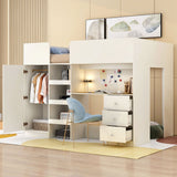 Loft Bed With Built In Wardrobe, Desk, Shelves, And Drawers - Loft Beds available at Alpine Outlets in Denver