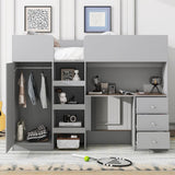 Loft Bed With Built In Wardrobe, Desk, Shelves, And Drawers - Loft Beds available at Alpine Outlets in Denver
