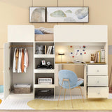 Loft Bed With Built In Wardrobe, Desk, Shelves, And Drawers - Loft Beds available at Alpine Outlets in Denver