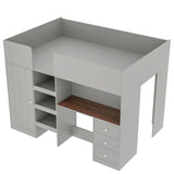 Loft Bed With Built In Wardrobe, Desk, Shelves, And Drawers - Loft Beds available at Alpine Outlets in Denver