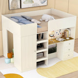 Loft Bed With Built In Wardrobe, Desk, Shelves, And Drawers - Loft Beds available at Alpine Outlets in Denver
