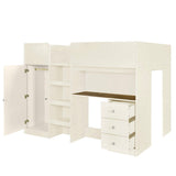 Loft Bed With Built In Wardrobe, Desk, Shelves, And Drawers - Loft Beds available at Alpine Outlets in Denver