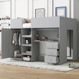 Loft Bed With Built In Wardrobe, Desk, Shelves, And Drawers - Loft Beds available at Alpine Outlets in Denver