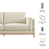 Low - Profile Chenille Fabric Sofa with Weathered Wood Frame - Living Room Furniture available at Alpine Outlets in Denver