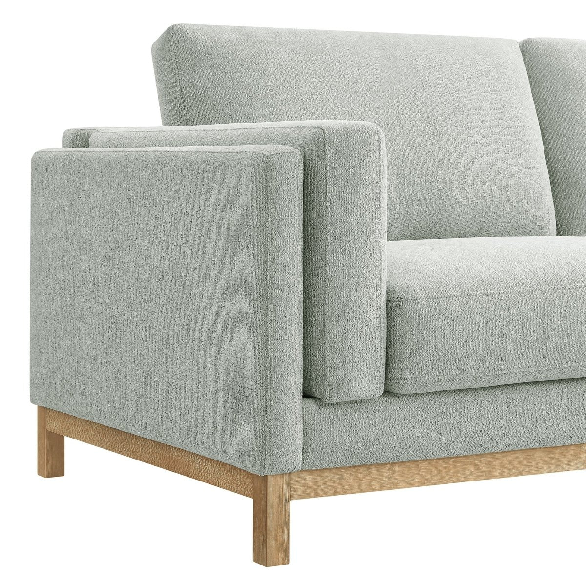 Low - Profile Chenille Fabric Sofa with Weathered Wood Frame - Living Room Furniture available at Alpine Outlets in Denver
