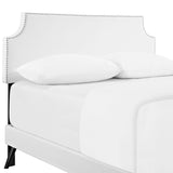 Luxe Vinyl Platform Bed with Scalloped Nailhead Trim - Platform Bed available at Alpine Outlets in Denver