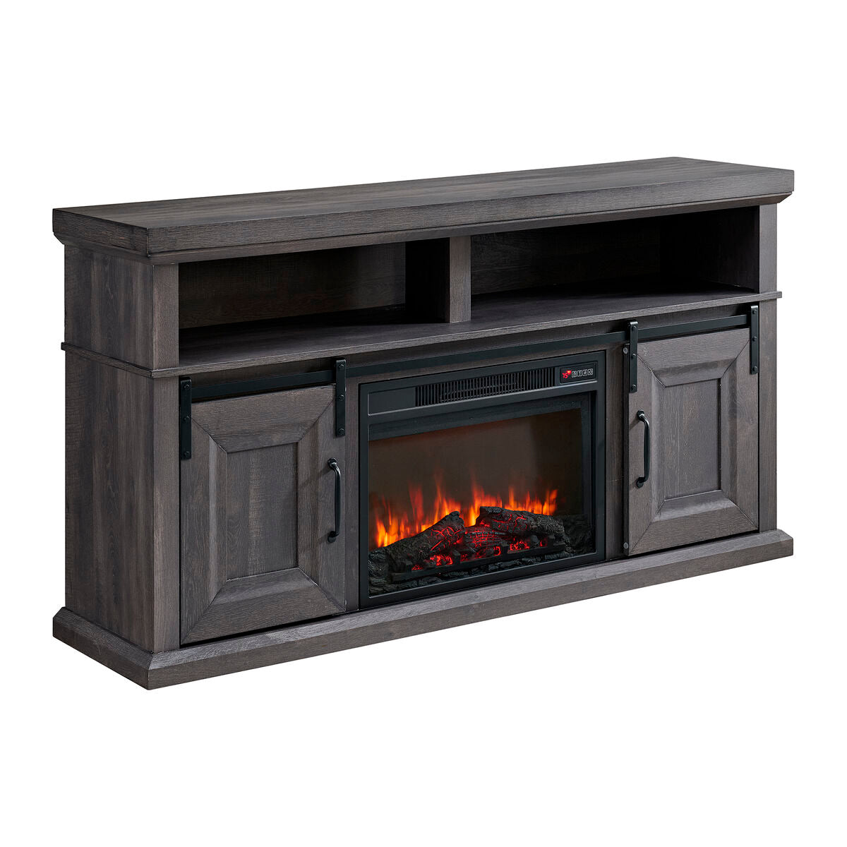 Macau Console with 23-Inch Fireplace Insert in Grey