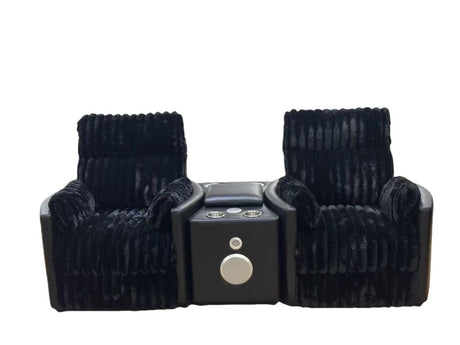 Madden Black Corduroy Pillow Arm Manual Recliner - Living Room Chairs available at Alpine Outlets in Denver