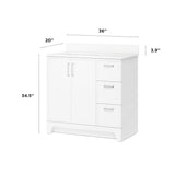 Madix 36 - Inch Bathroom Vanity with Undermount Sink & Stone Top - Bathroom Vanities available at Alpine Outlets in Denver