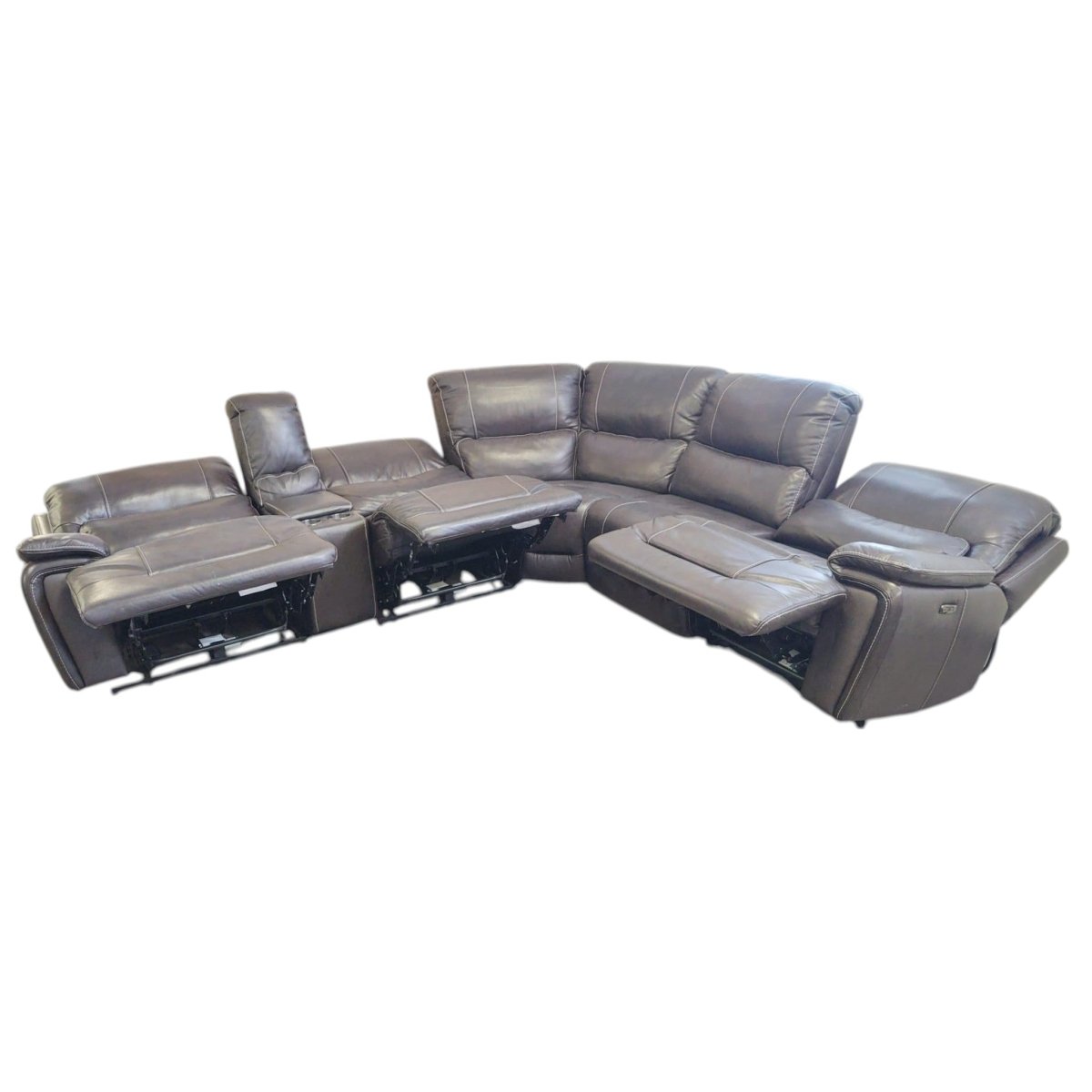 Malachi 6 - Piece Leather Power Reclining Sectional (ID G045893) - Living Room Furniture available at Alpine Outlets in Denver