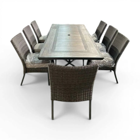 Malibu 9 - Piece Dining Set - 🟡 Outdoor Furniture Sets available at Alpine Outlets in Denver