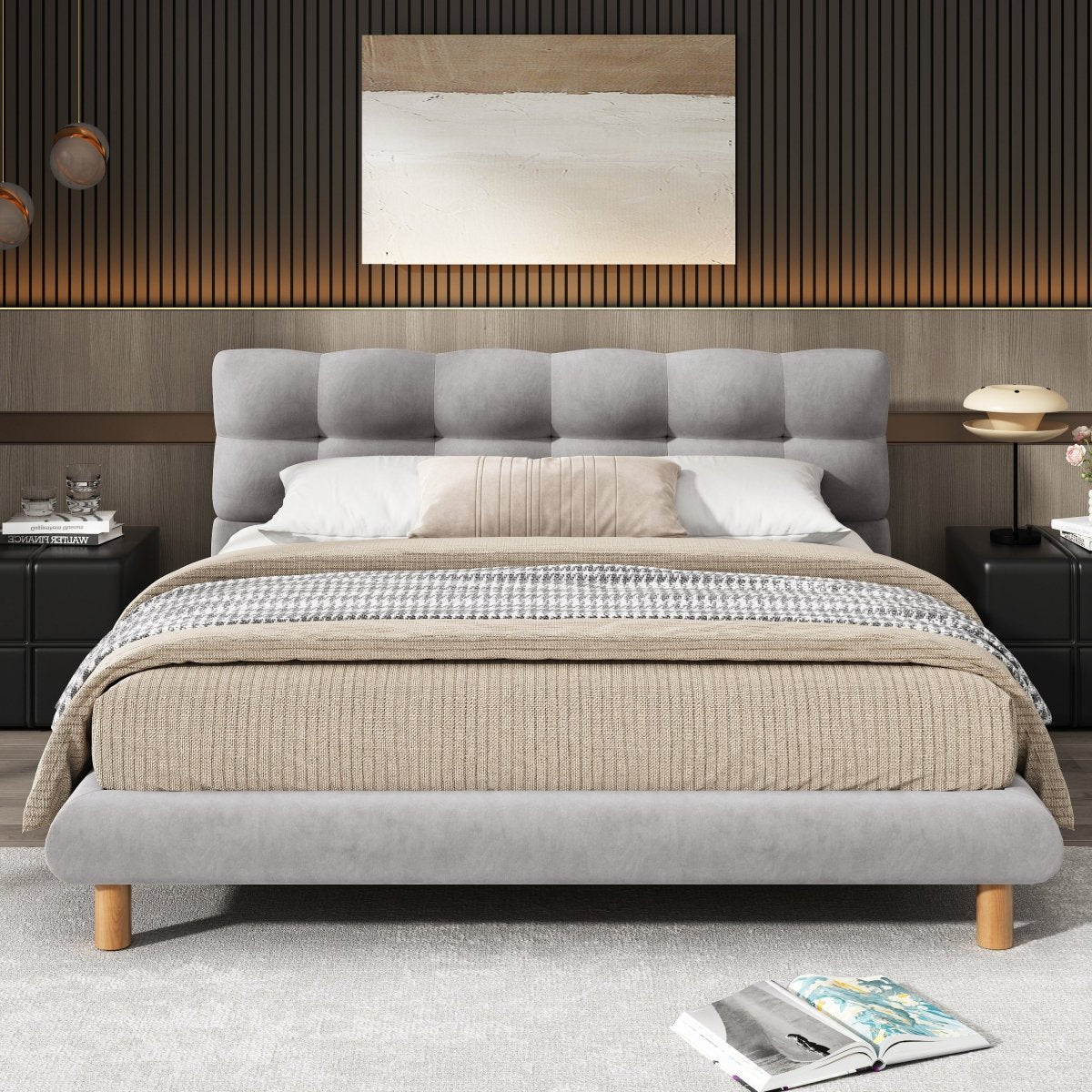 Marino Upholstered Platform Bed Frame - Bedroom Furniture available at Alpine Outlets in Denver