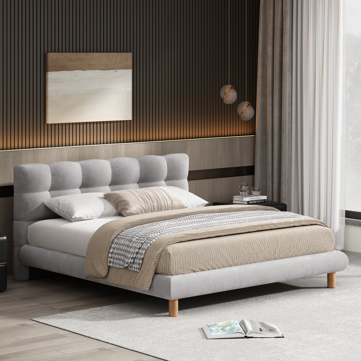 Marino Upholstered Platform Bed Frame - Bedroom Furniture available at Alpine Outlets in Denver