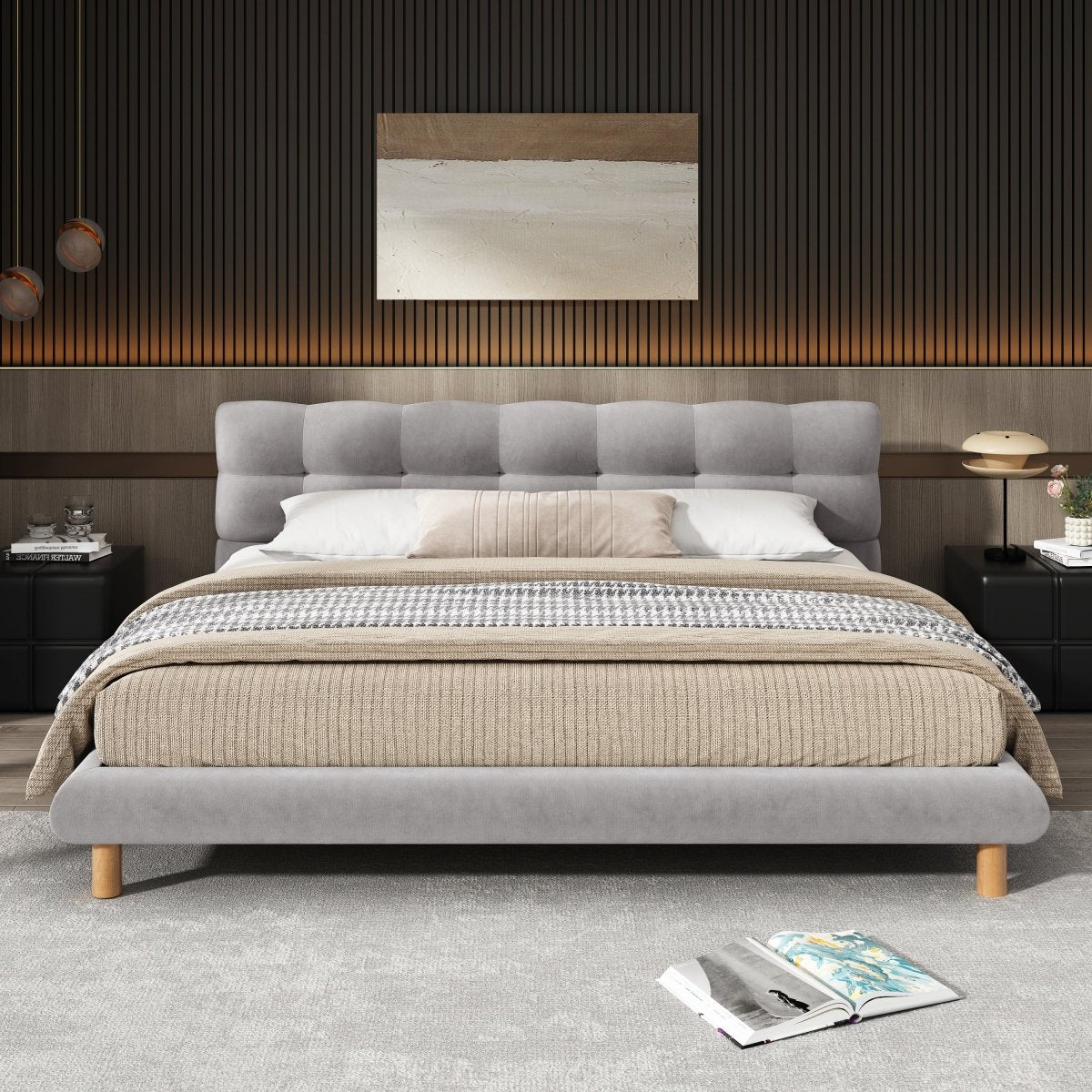 Marino Upholstered Platform Bed Frame - Bedroom Furniture available at Alpine Outlets in Denver