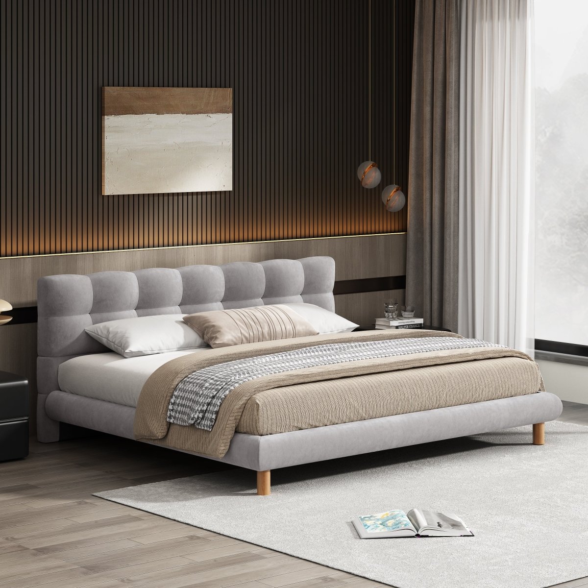 Marino Upholstered Platform Bed Frame - Bedroom Furniture available at Alpine Outlets in Denver