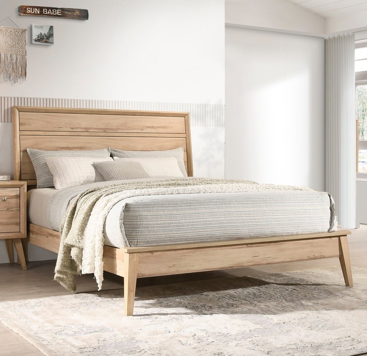 Marrin Classic Mid - Century Bed Frame - Queen - Bedroom Furniture available at Alpine Outlets in Denver