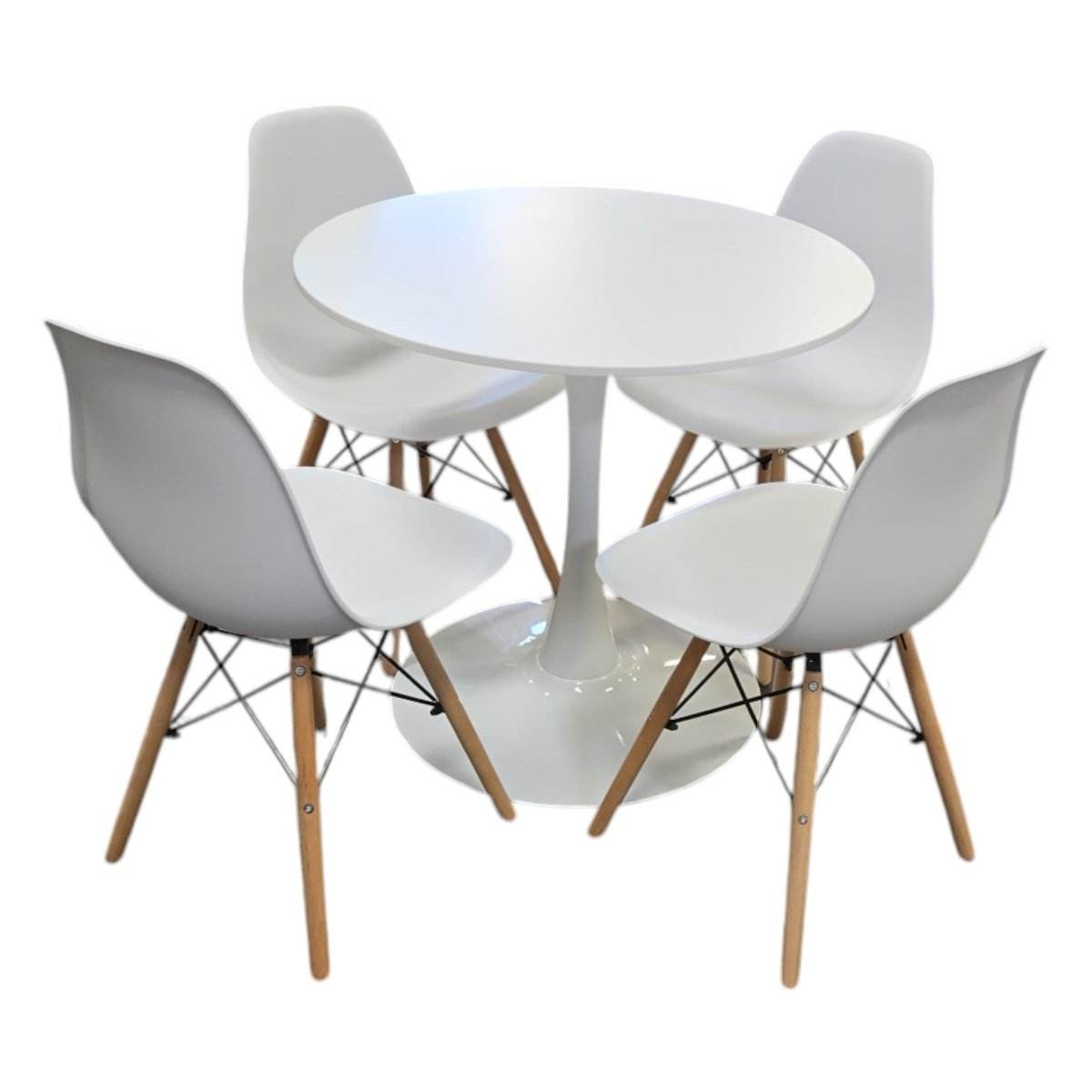 Matte White 5-Piece Dining Set (ID L890123) - Alpine Outlets