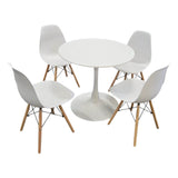 Matte White 5-Piece Dining Set (ID L890123) - Alpine Outlets