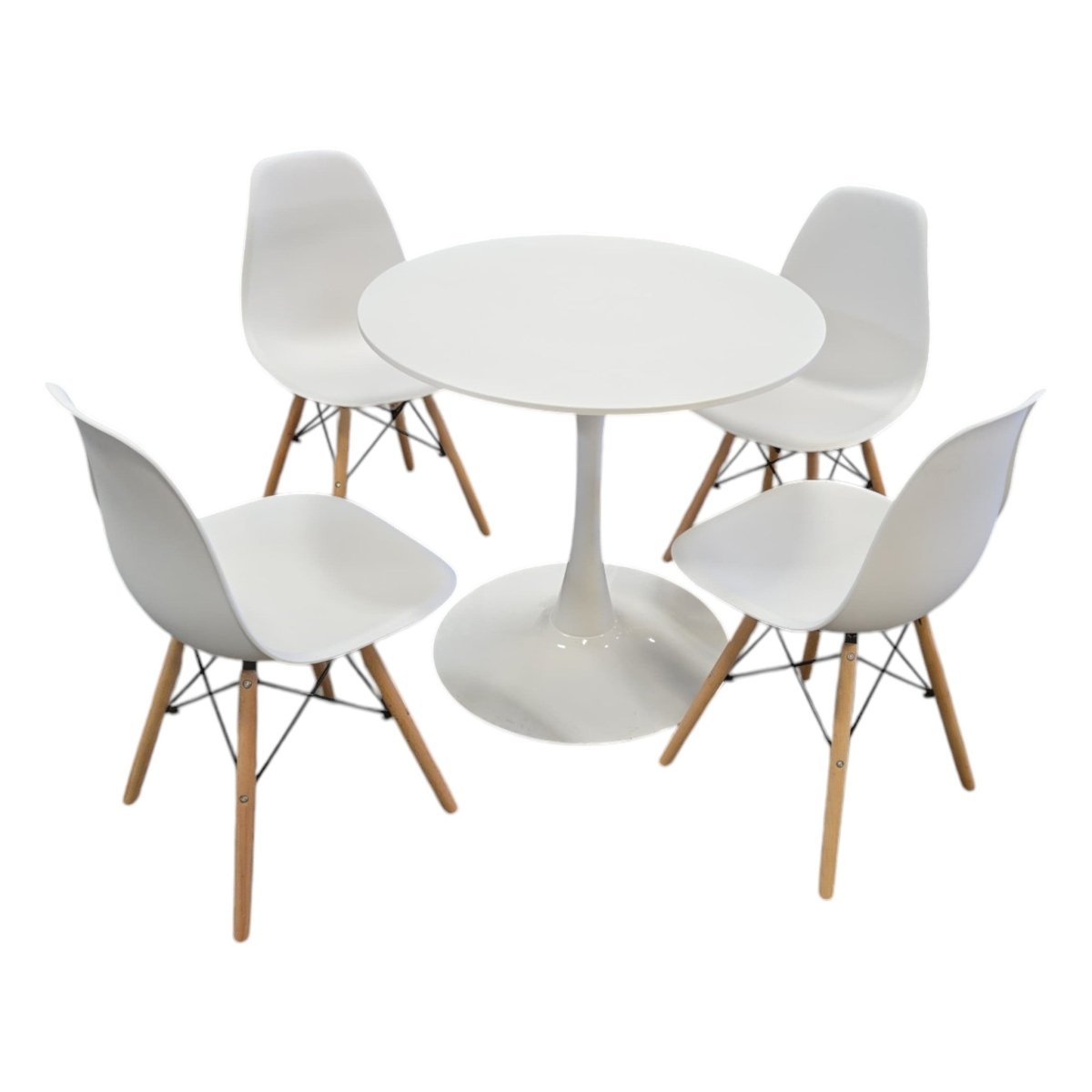 Matte White 5 - Piece Dining Set (ID L890123) - Furniture available at Alpine Outlets in Denver