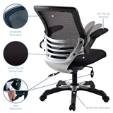Mesh Office Chair with Flip-Up Arms – Black Adjustable - Workspace - Alpine Outlets