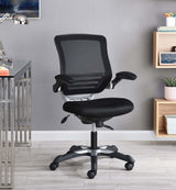 Mesh Office Chair with Flip-Up Arms – Black Adjustable - Workspace - Alpine Outlets