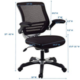 Mesh Office Chair with Flip-Up Arms – Black Adjustable - Workspace - Alpine Outlets