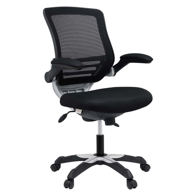 Mesh Office Chair with Flip-Up Arms – Black Adjustable - Workspace - Alpine Outlets