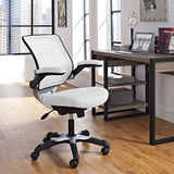 Mesh Office Chair with Flip-Up Arms – White Adjustable - Workspace - Alpine Outlets