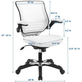 Mesh Office Chair with Flip-Up Arms – White Adjustable - Workspace - Alpine Outlets