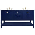 Metropolis 60 inch Blue Vanity Sink Set - 🟢 Bathroom Vanities available at Alpine Outlets in Denver