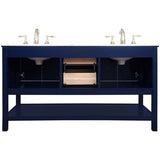 Metropolis 60 inch Blue Vanity Sink Set - 🟢 Bathroom Vanities available at Alpine Outlets in Denver