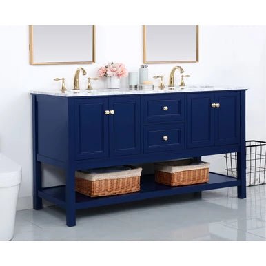 Metropolis 60 inch Blue Vanity Sink Set - 🟢 Bathroom Vanities available at Alpine Outlets in Denver