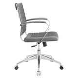 Mid Back Ribbed Vinyl Office Chair – Gray Adjustable - Workspace - Alpine Outlets