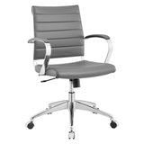 Mid Back Ribbed Vinyl Office Chair – Gray Adjustable - Workspace - Alpine Outlets