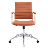 Mid Back Ribbed Vinyl Office Chair – Terracotta Adjustable - Workspace - Alpine Outlets