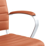Mid Back Ribbed Vinyl Office Chair – Terracotta Adjustable - Workspace - Alpine Outlets