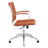 Mid Back Ribbed Vinyl Office Chair – Terracotta Adjustable - Workspace - Alpine Outlets