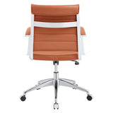 Mid Back Ribbed Vinyl Office Chair – Terracotta Adjustable - Workspace - Alpine Outlets